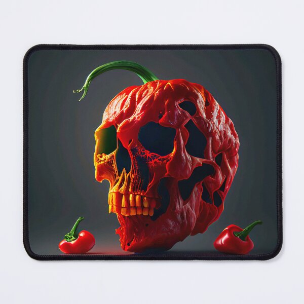 Item preview, Carolina Reaper chilli skull theme large format designed and sold by AiArtestry.