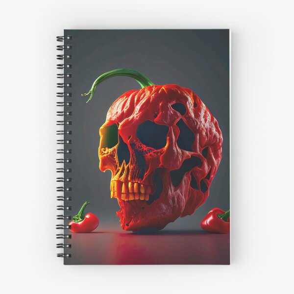 Item preview, Carolina Reaper chilli skull theme large format  designed and sold by AiArtestry.