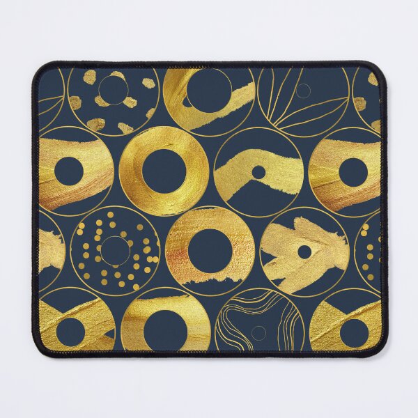 Item preview, Golden geometric circle pattern with dark green background. designed and sold by CreativeStrand.