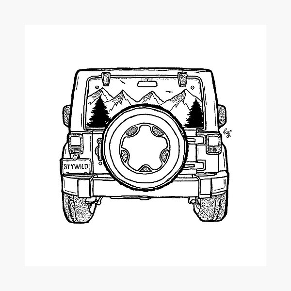 Jeep Adventure Ahead Photographic Print