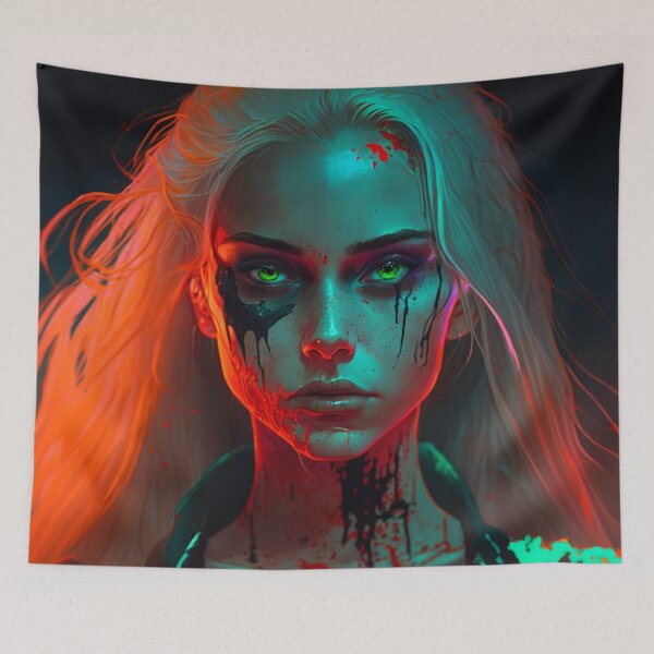 Item preview, Futuristic Dark Girl Power with Neon colors - Trending designed and sold by Dualism619.