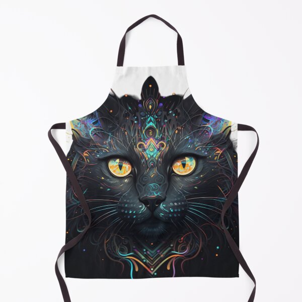 Item preview, Psychedelic black cat designed and sold by Cosmic Catnip Art.