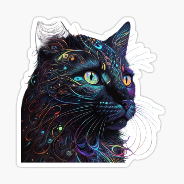 Black Cat  Sticker for Sale by janewwu