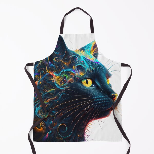 Item preview, Psychedelic black cat designed and sold by Cosmic Catnip Art.