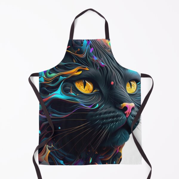 Item preview, Psychedelic black cat designed and sold by Cosmic Catnip Art.