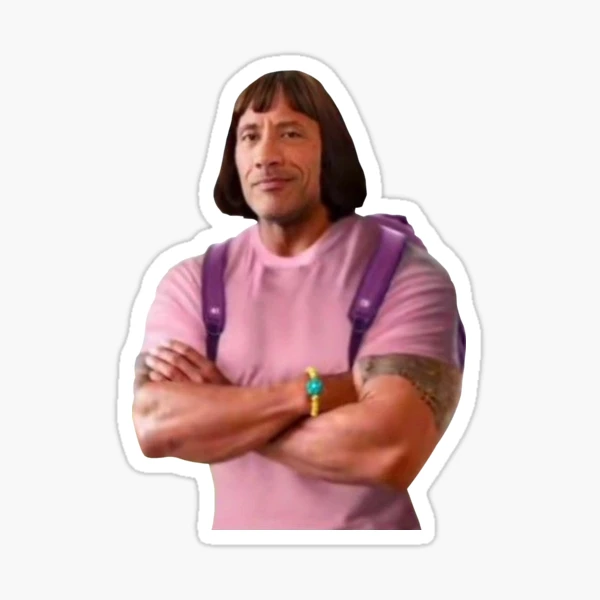 Dwayne the rock Johnson Dora sticker shirt image  Sticker for