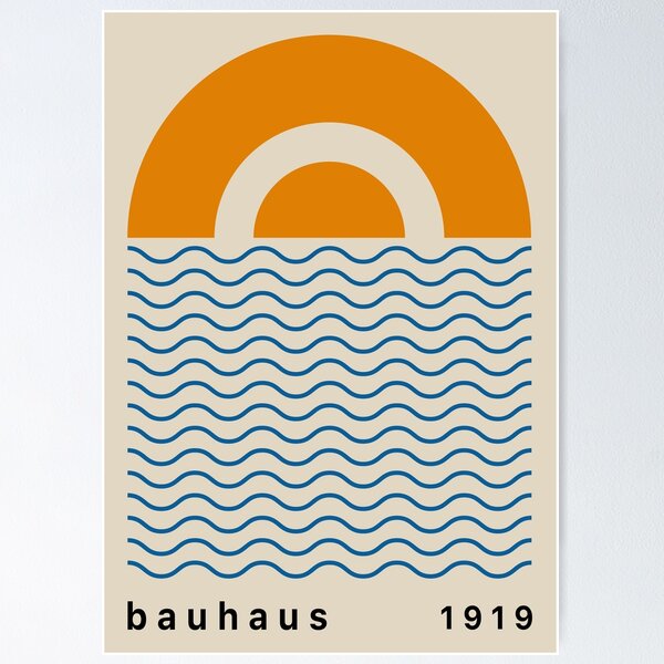 Item preview, Mid Century Modern Sun Bauhaus Poster designed and sold by NicolJay.
