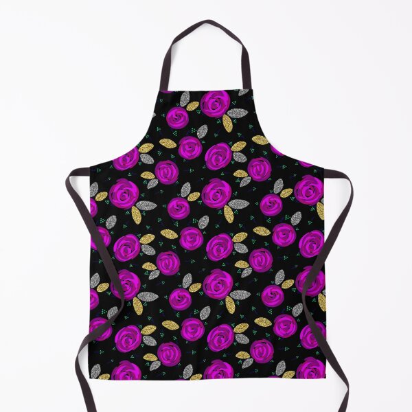 Item preview, Bright Pink Tight Roses with Metallic Leaves designed and sold by dKarthdesign.