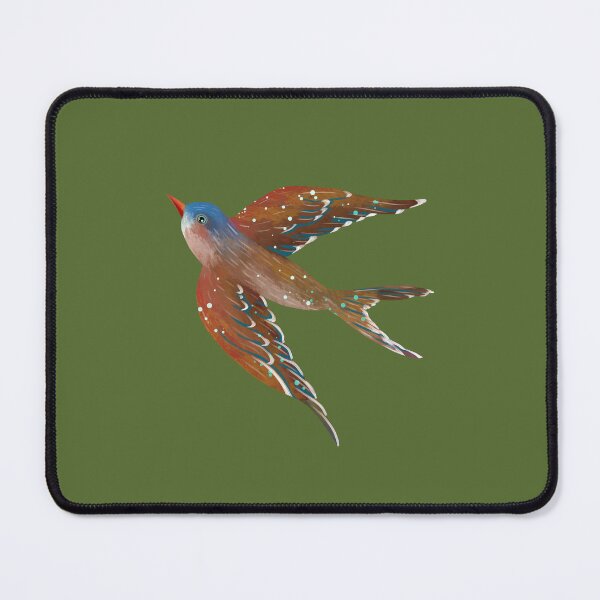 Item preview, Watercolor illustration of birds flying with brown feathers designed and sold by UnaWu533.