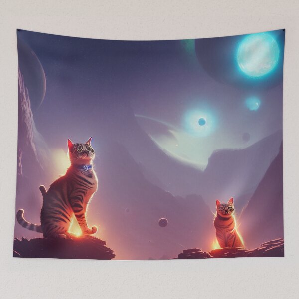 Item preview, Feline Feast in Space: Cat Eating Planets designed and sold by MoStorish.