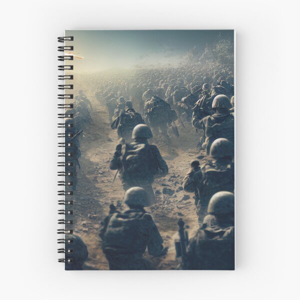 Item preview, Military Soldiers in Gear with Helmets Running Through Desert designed and sold by bryanchvzz.