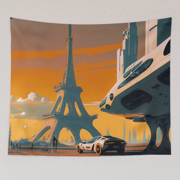 Item preview, Retrofuturistic Eiffel Tower designed and sold by NextGenMerch.
