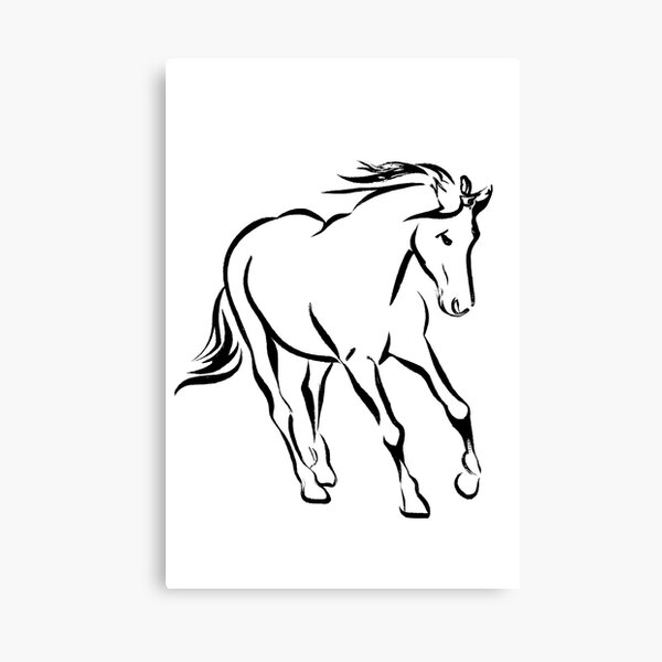 Line art horse front face Sticker for Sale by adesignworld