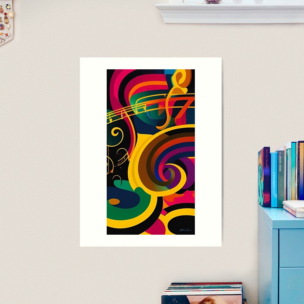 アート・デザイン・音楽 Painting acrylic on canvas A4 Abstract Art on Music Acrylic Painting on 40