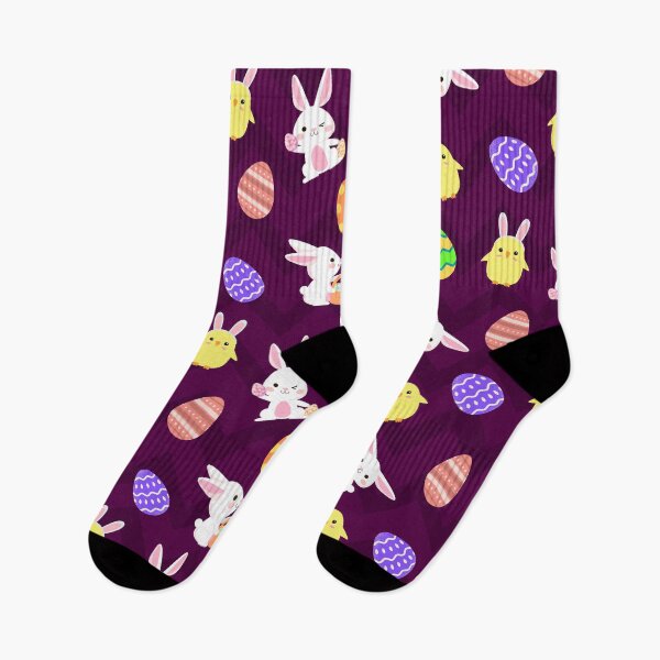 Item preview, Bunnies, Chicks & Easter Egg Print on Deep Burgundy designed and sold by PinHookPrincess.