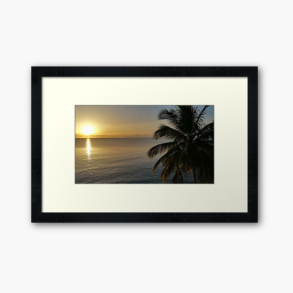 Sunset Tropical Island Framed Art Print