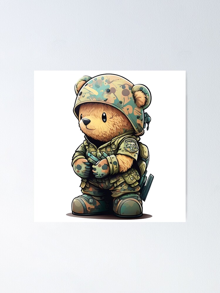 Oso de cheap peluche militar