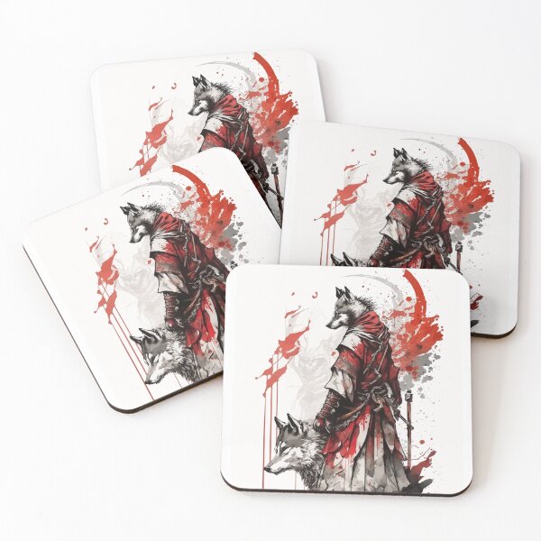 Item preview, Wolf god with his spirit animal water colour designed and sold by Visual-wallart.
