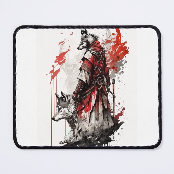 Item preview, Wolf god with his spirit animal water colour designed and sold by Visual-wallart.