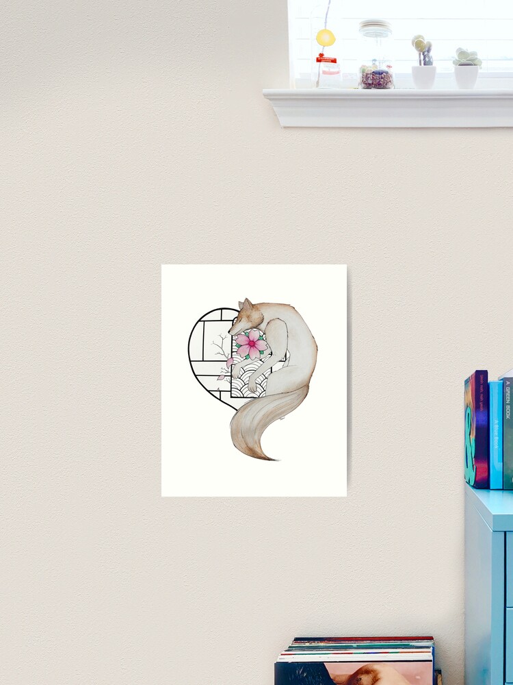 Thumbnail 1 of 3, Art Print, The wolf in love designed and sold by studinano.