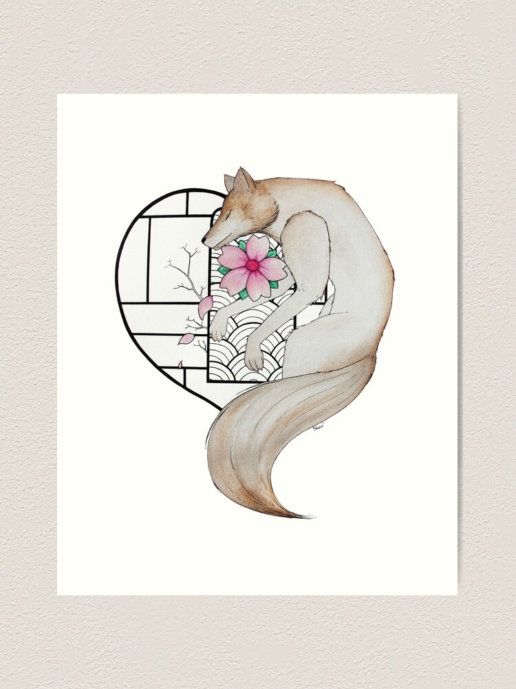 Thumbnail 2 of 3, Art Print, The wolf in love designed and sold by studinano.