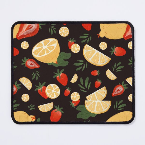 Item preview, Cutesy Watercolor Strawberry Lemonade Pattern Dark designed and sold by Bee-Witched.