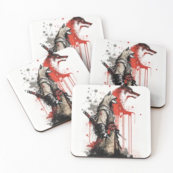Item preview, Wolf god with his spirit animal water color designed and sold by Visual-wallart.