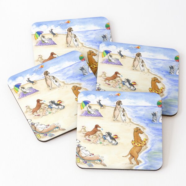 Item preview, Dog Beach Anthropomorphic Seaside Saluki, Labrador Retriever, Cocker Spaniel & More designed and sold by TerryPond.