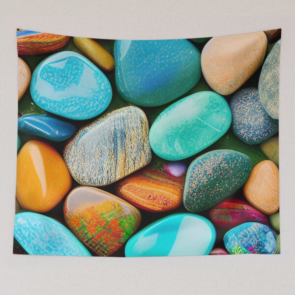 Item preview, Colorful stones 9 designed and sold by blackwhiteblue.