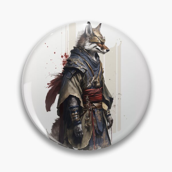 Item preview, Werewolf samurai warrior red ink paint designed and sold by Visual-wallart.