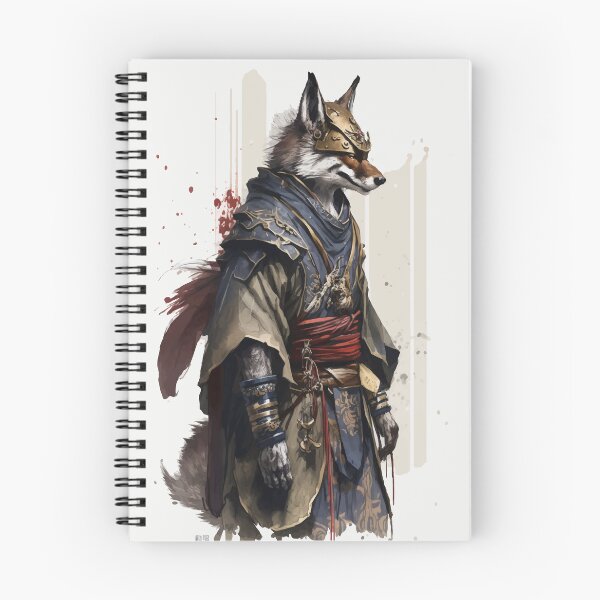 Item preview, Werewolf samurai warrior red ink paint designed and sold by Visual-wallart.
