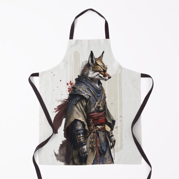 Item preview, Werewolf samurai warrior red ink paint designed and sold by Visual-wallart.