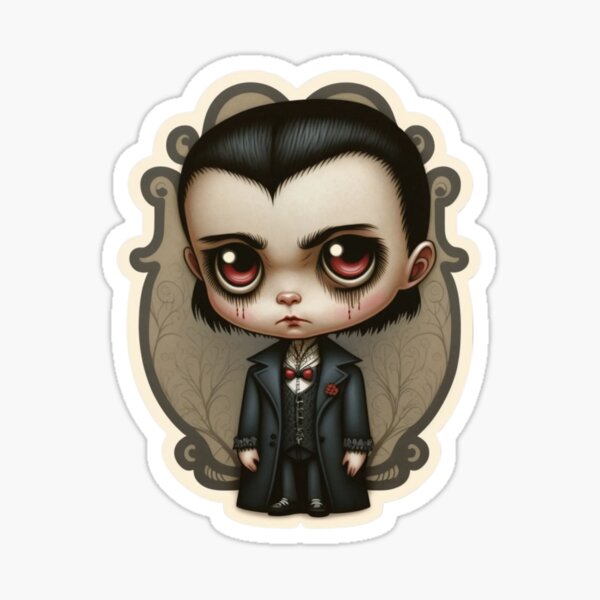 Item preview, cute creepy spooky vampire red eyed boy designed and sold by LuckyRonin.