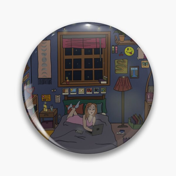 Item preview, Girl websurfing in her aesthetic room designed and sold by Artdiary333.