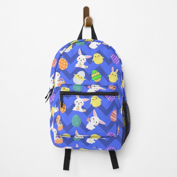 Item preview, Bunnies, Chicks & Easter Egg Print on Brillant Blue designed and sold by PinHookPrincess.