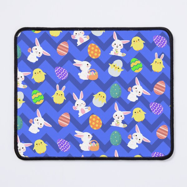 Item preview, Bunnies, Chicks & Easter Egg Print on Brillant Blue designed and sold by PinHookPrincess.