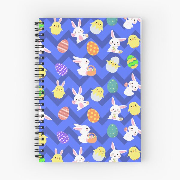 Item preview, Bunnies, Chicks & Easter Egg Print on Brillant Blue designed and sold by PinHookPrincess.