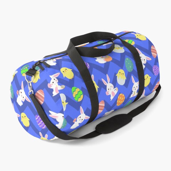 Item preview, Bunnies, Chicks & Easter Egg Print on Brillant Blue designed and sold by PinHookPrincess.