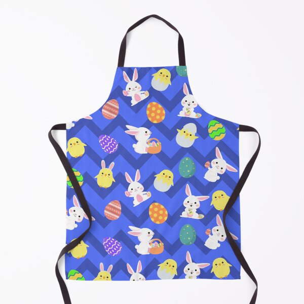 Item preview, Bunnies, Chicks & Easter Egg Print on Brillant Blue designed and sold by PinHookPrincess.