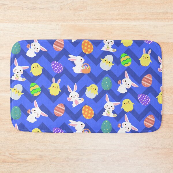 Item preview, Bunnies, Chicks & Easter Egg Print on Brillant Blue designed and sold by PinHookPrincess.