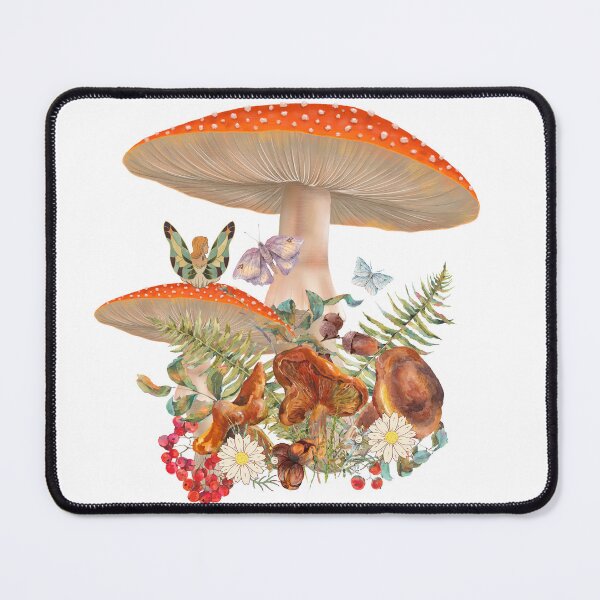 Item preview, Cute cottage core mushroom scene with a fairy and flowers designed and sold by MeetMatilda.