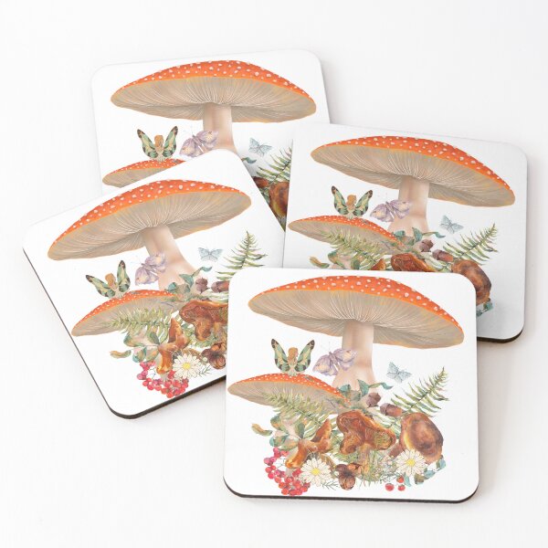 Item preview, Cute cottage core mushroom scene with a fairy and flowers designed and sold by MeetMatilda.