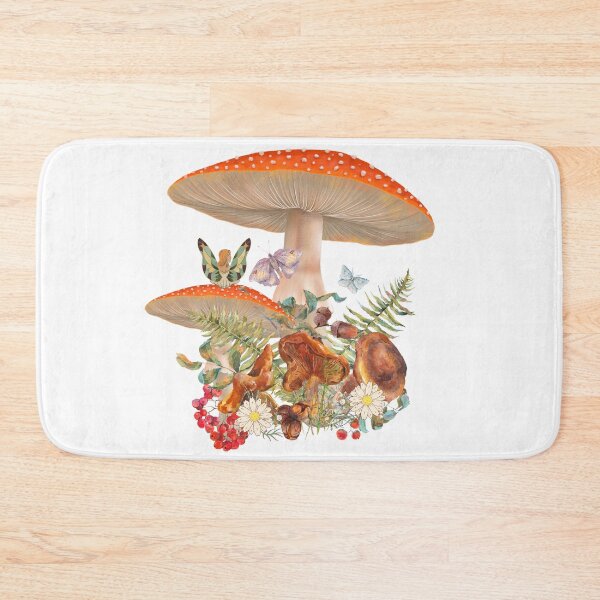 Item preview, Cute cottage core mushroom scene with a fairy and flowers designed and sold by MeetMatilda.