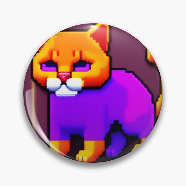 Item preview, Pixel cat NFT art purple with orange designed and sold by CyberArtsy.