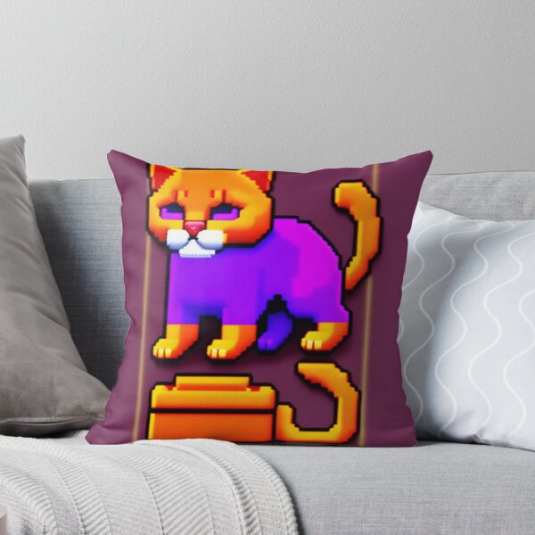 Item preview, Pixel cat NFT art purple with orange designed and sold by CyberArtsy.