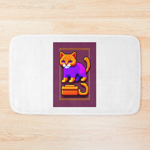 Item preview, Pixel cat NFT art purple with orange designed and sold by CyberArtsy.
