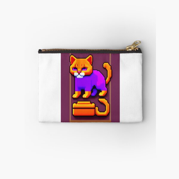 Item preview, Pixel cat NFT art purple with orange designed and sold by CyberArtsy.