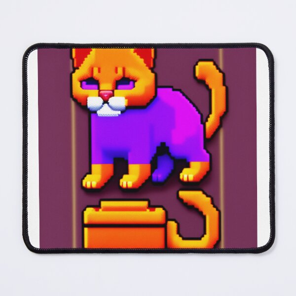 Item preview, Pixel cat NFT art purple with orange designed and sold by CyberArtsy.