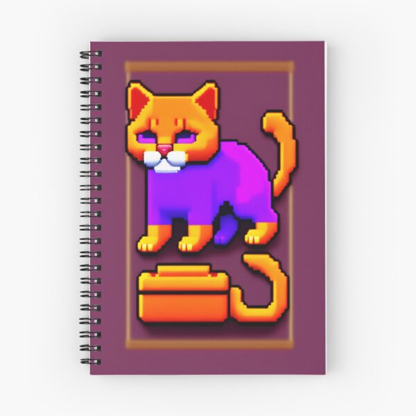 Item preview, Pixel cat NFT art purple with orange designed and sold by CyberArtsy.