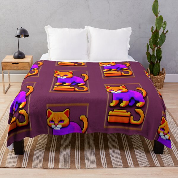 Item preview, Pixel cat NFT art purple with orange designed and sold by CyberArtsy.